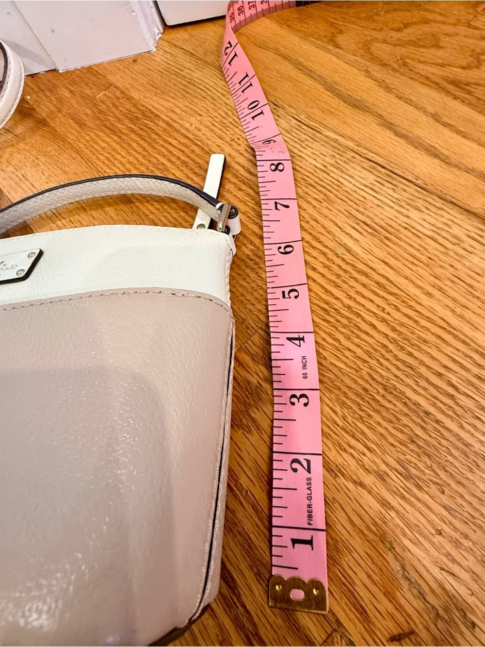 kate spade Two-Tone Cream and Blush Leather Crossbody Bag